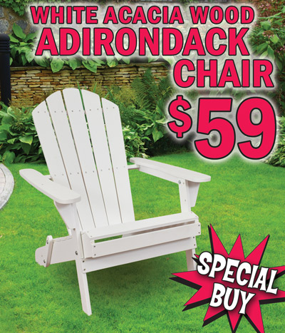 Special Buy White Acacia Wood Adirondack Chair $59