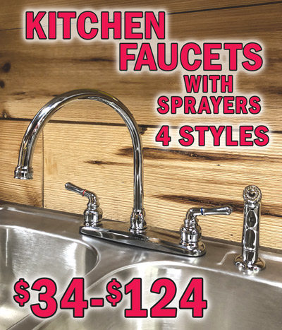 Kitchen Faucets with sprayers $34 to $124, 4 styles