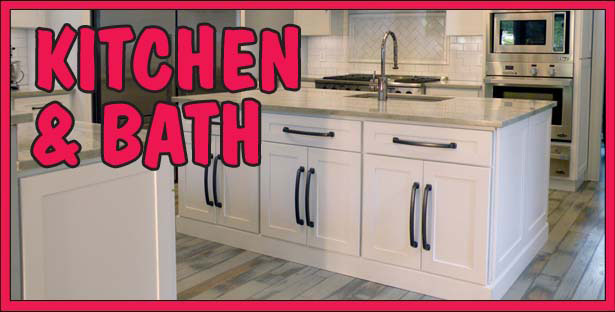 Kitchen and Bath Cabinets, Countertops, Vanities, Faucets and sinks